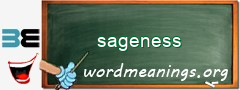 WordMeaning blackboard for sageness